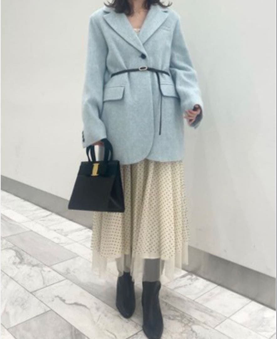 リリーブラウン ベルト付きシャギーオーバージャケット