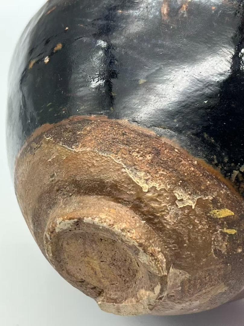 宋時代　黑釉天目梅花文茶碗　木の葉　福清窯茶盞 吉州窯 唐物(A-93)