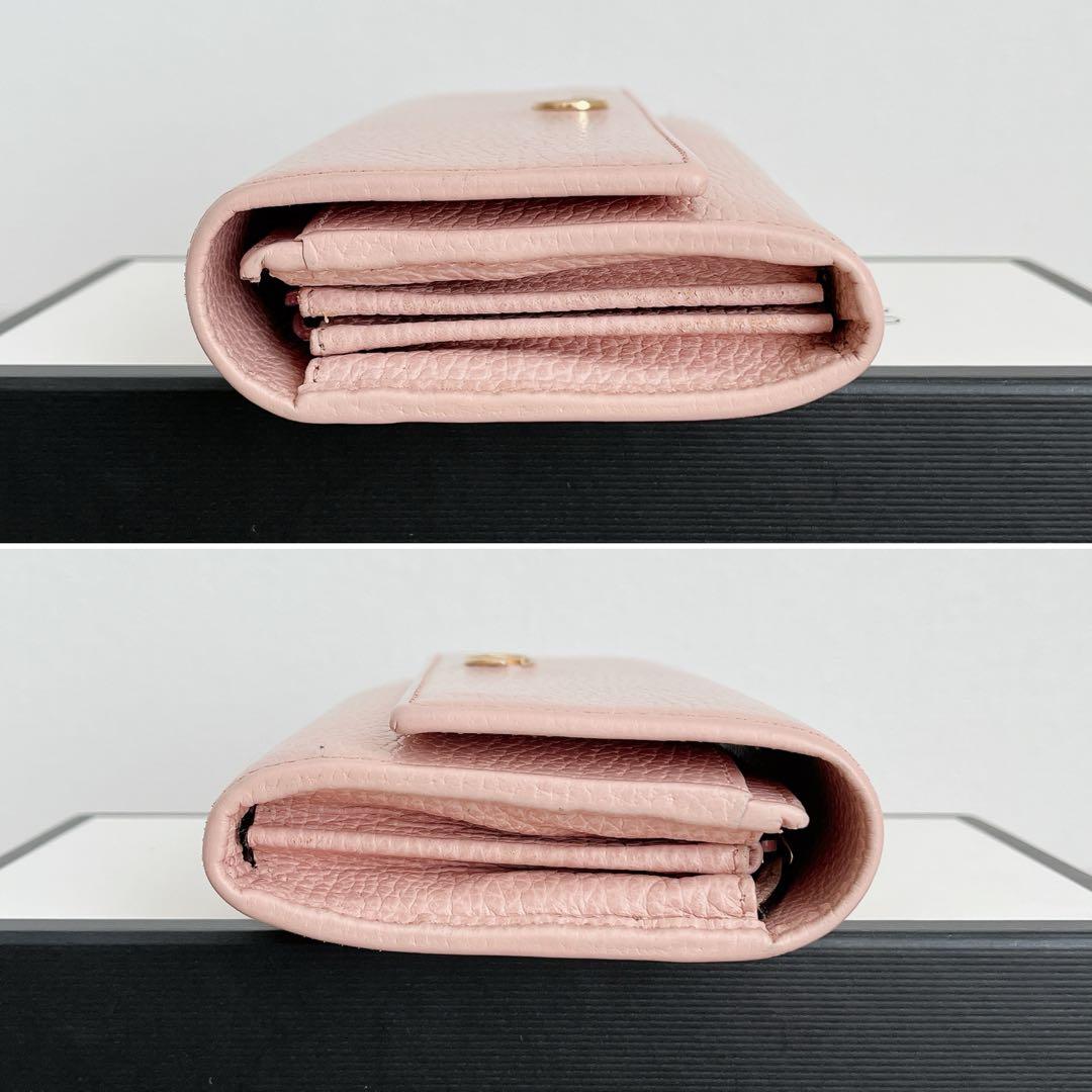 人気✨GUCCI マーモント GG 長財布 フラップ レザー ピンク