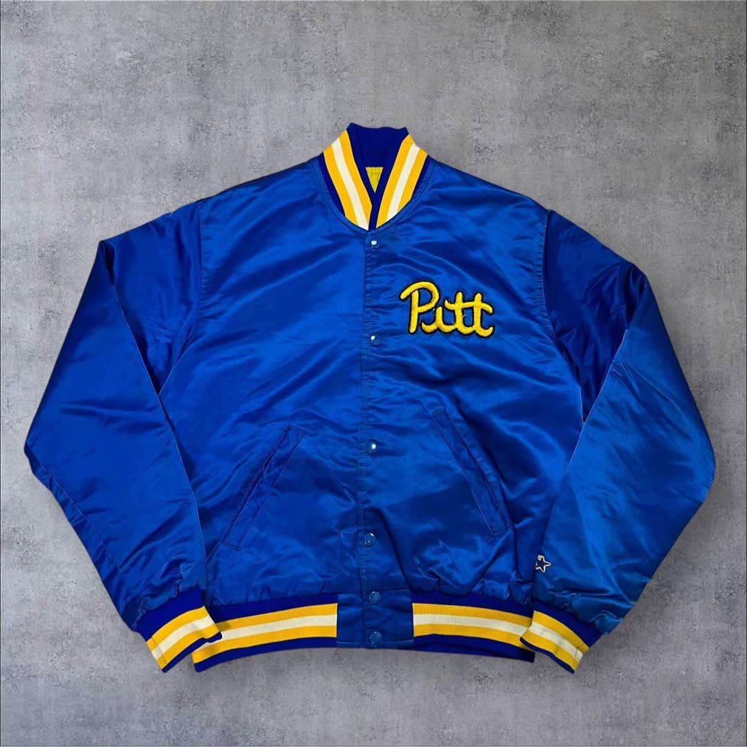 80s STARTER ピッツバーグ大学 サテンスタジャン カレッジ刺繍ロゴ