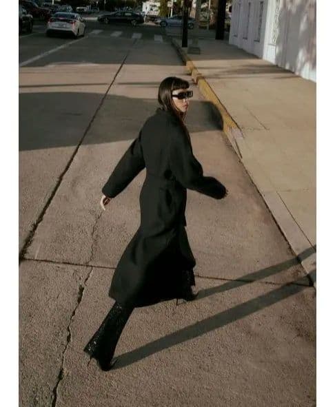 今季！ウール ハイネック ロングコート ブラック　ザラ　ZARA　S