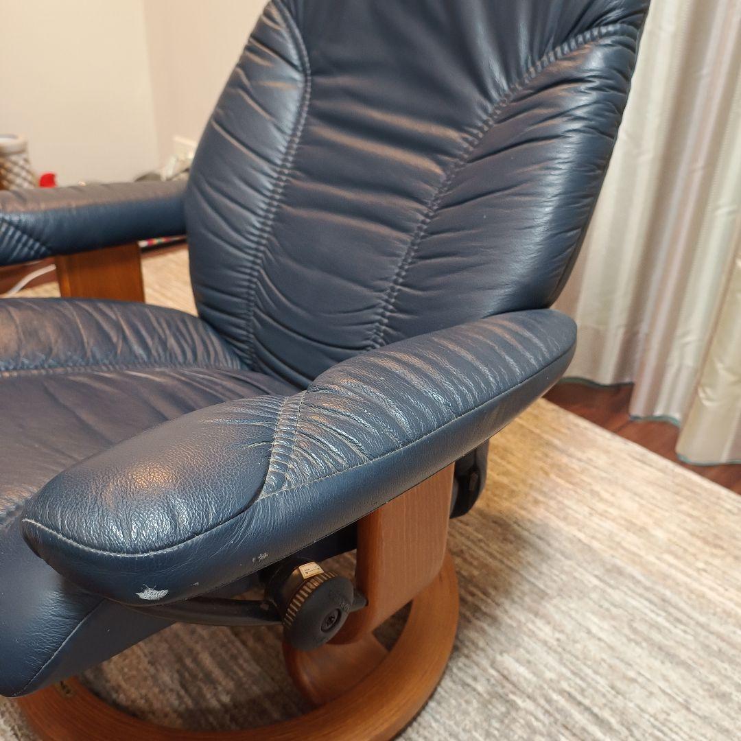 【セット販売】エコーネス　 レザー リクライニングチェア　①チェア