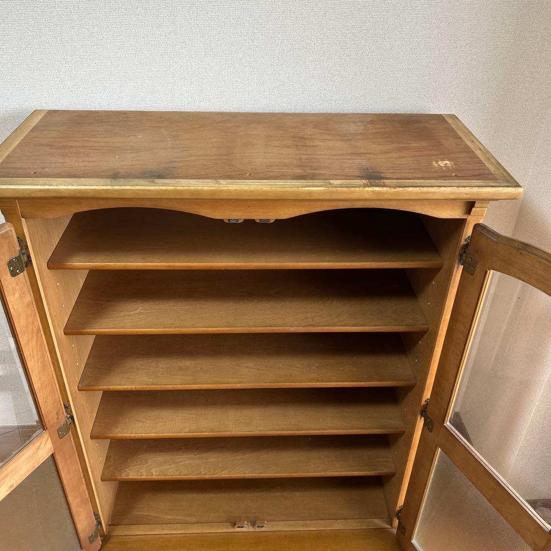 【KARIMOKU カリモク】 木製食器棚 ガラス扉 5段