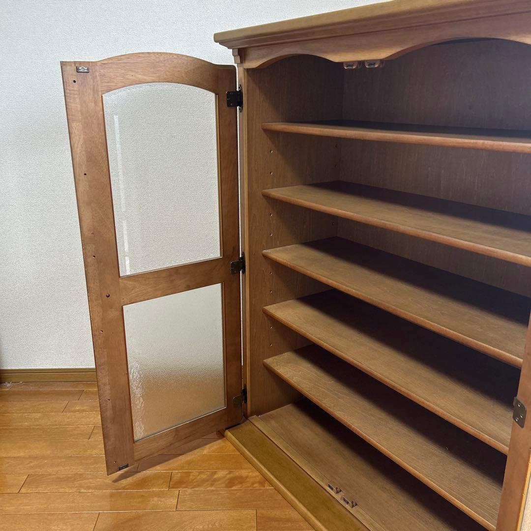 【KARIMOKU カリモク】 木製食器棚 ガラス扉 5段