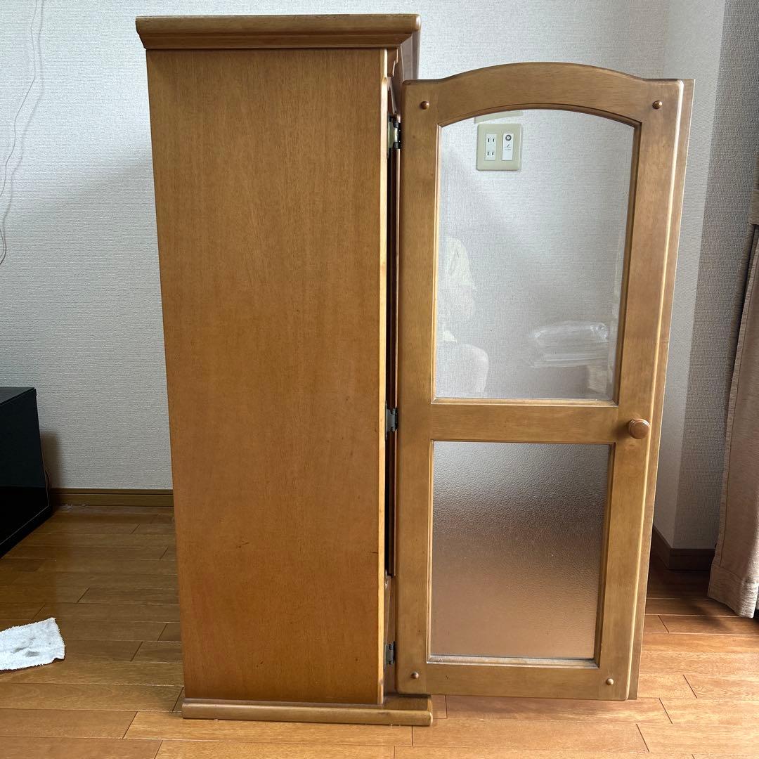 【KARIMOKU カリモク】 木製食器棚 ガラス扉 5段