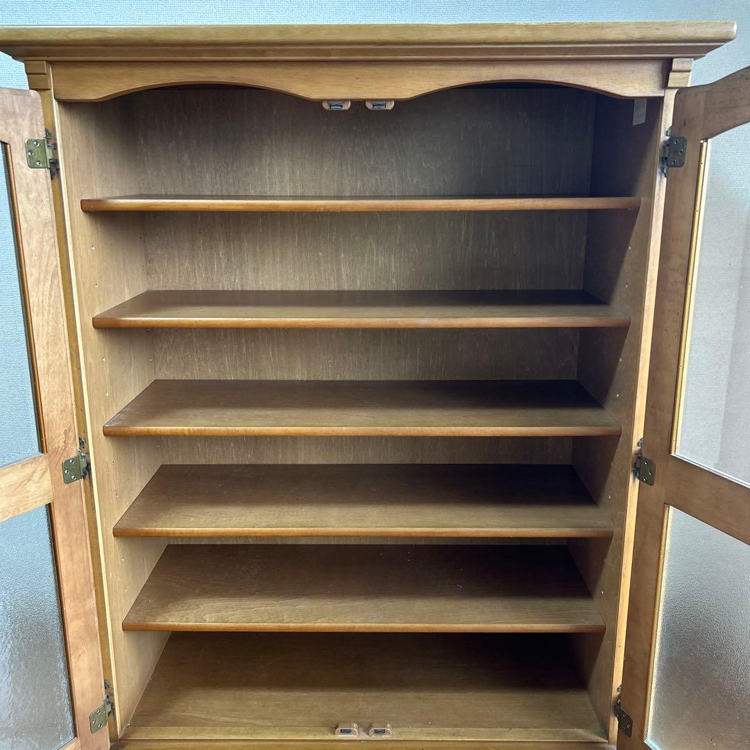 【KARIMOKU カリモク】 木製食器棚 ガラス扉 5段