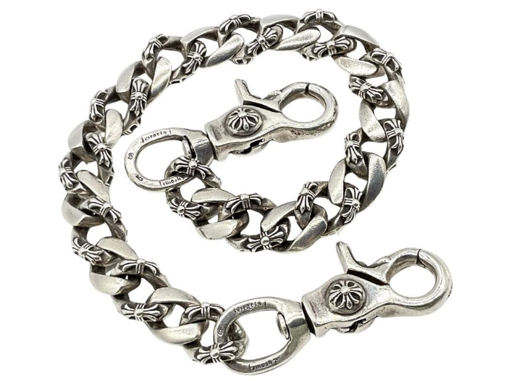 【美品】CHROME HEARTS 2クリップ ウォレットチェーン　ショート