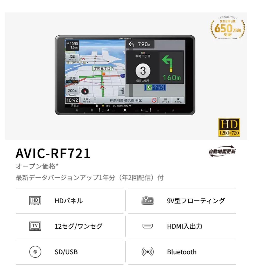 【新品未開封】Pioneer_楽NAVI_AVIC-RF721_カーナビ