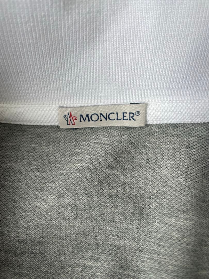MONCLER モンクレール襟ロゴ　ポロシャツ　XS グレー