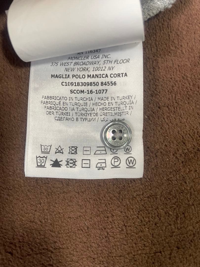 MONCLER モンクレール襟ロゴ　ポロシャツ　XS グレー