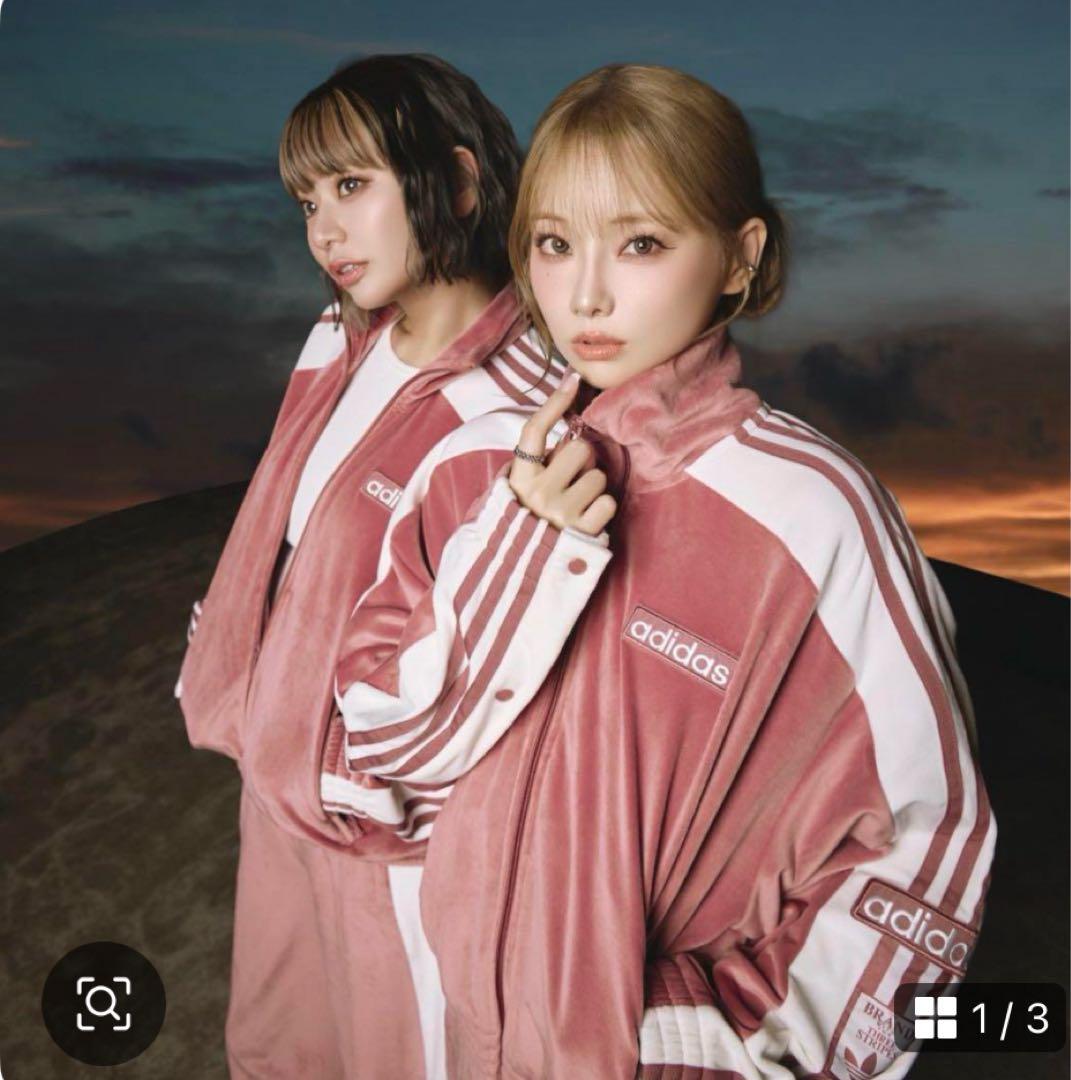 アディダス アディブレイク ベロア トップス ピンク L重盛さと美 礒部希帆