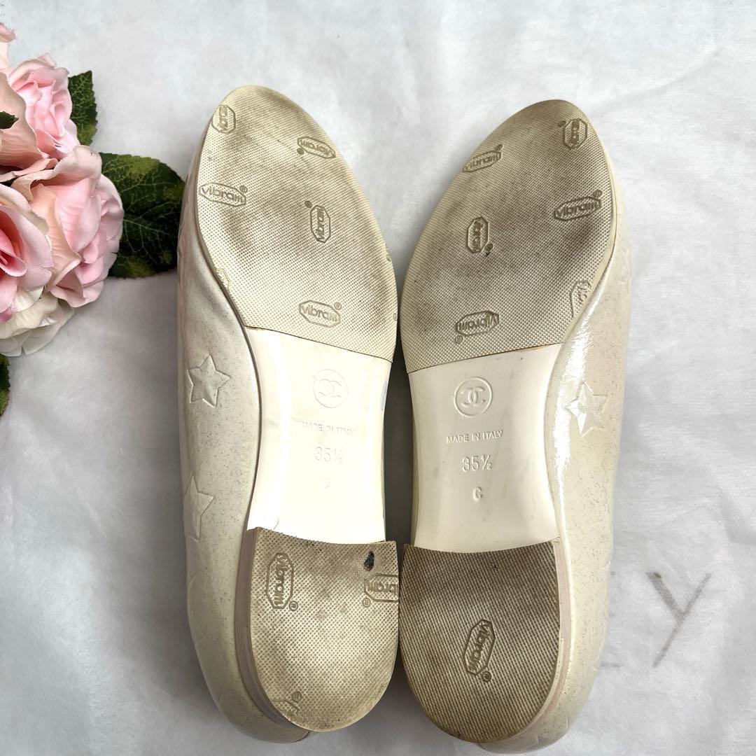 CHANEL 星型エンボス フラットシューズ　35 1/2