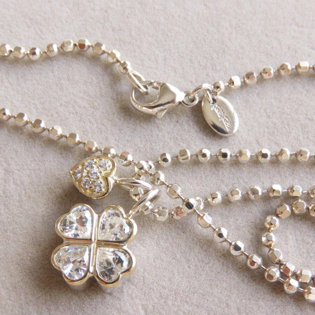 フォリフォリ　750 k18 シルバー　925 ネックレス　クローバー