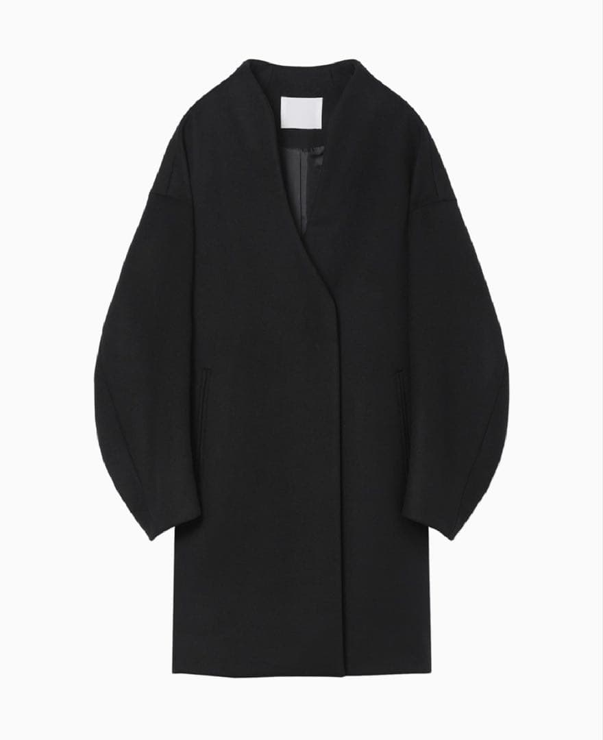 ★2/1まで　mame ノーカラーコート ブラック サイズ2