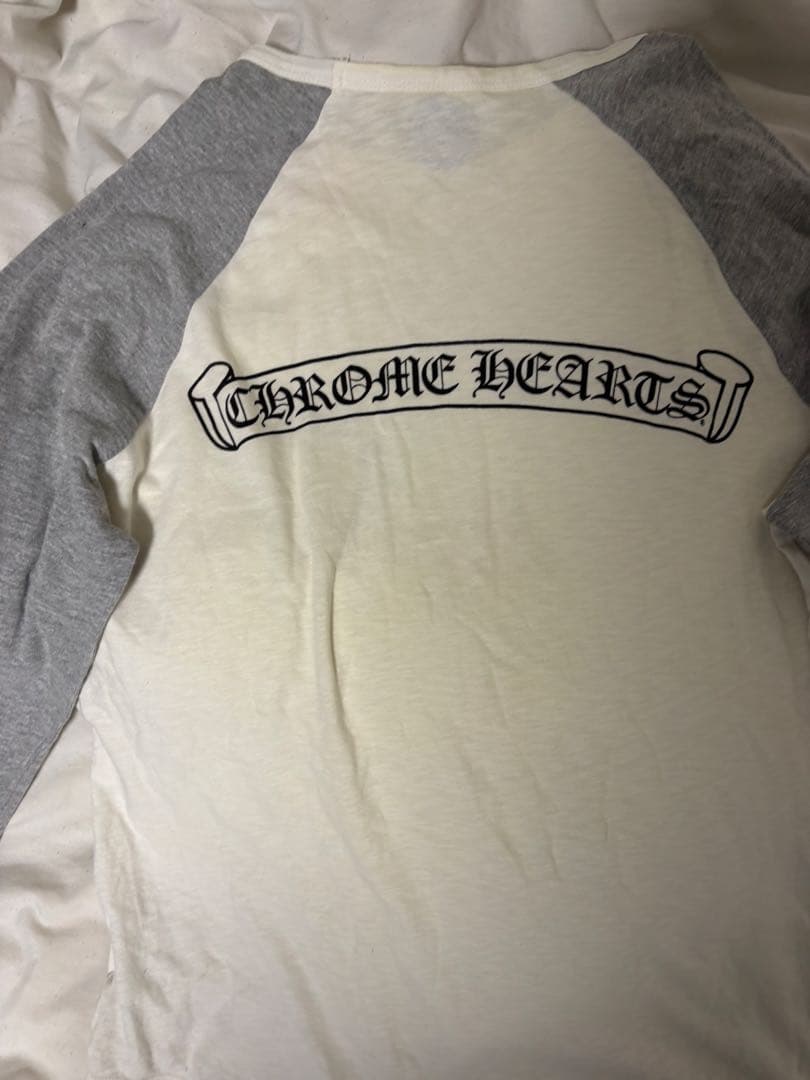 CHROME HEARTSラグラン ロンt ホワイト/グレー raglan