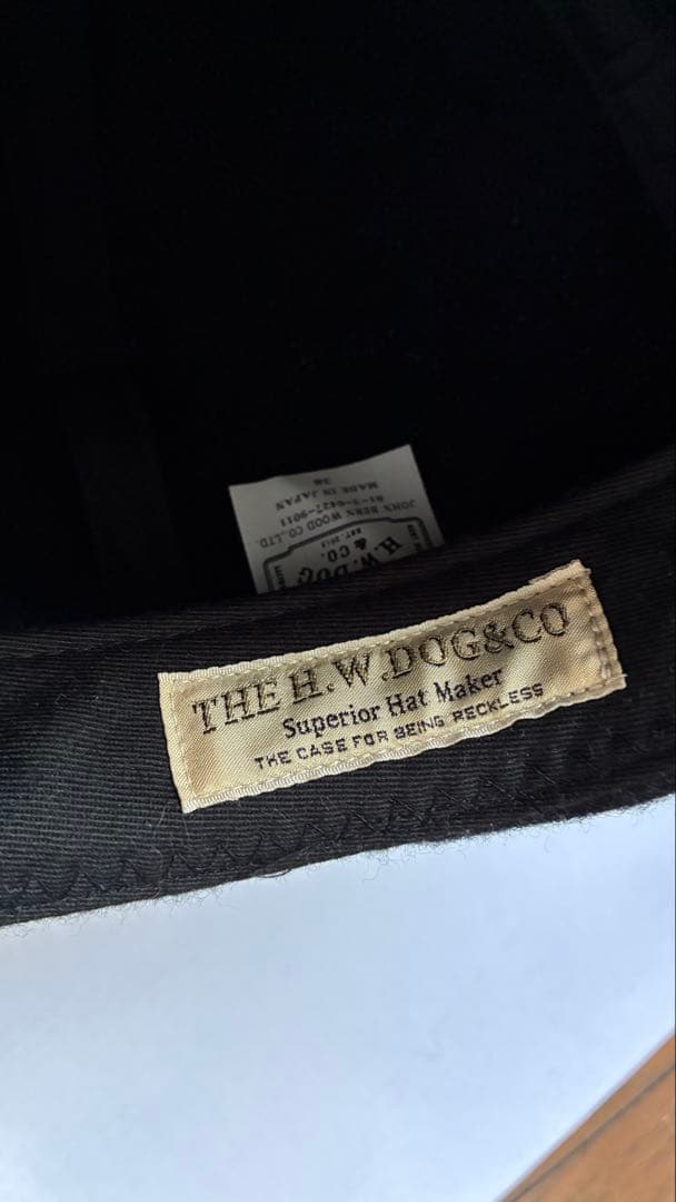 ウール 黒 キャスケット　Ｈ.W.DOG 新品同様