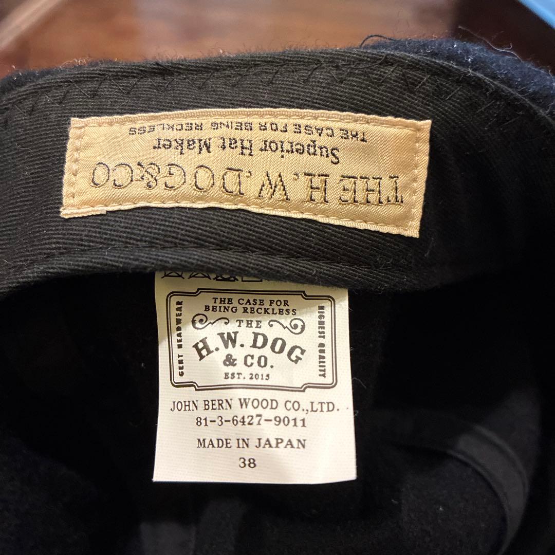 ウール 黒 キャスケット　Ｈ.W.DOG 新品同様