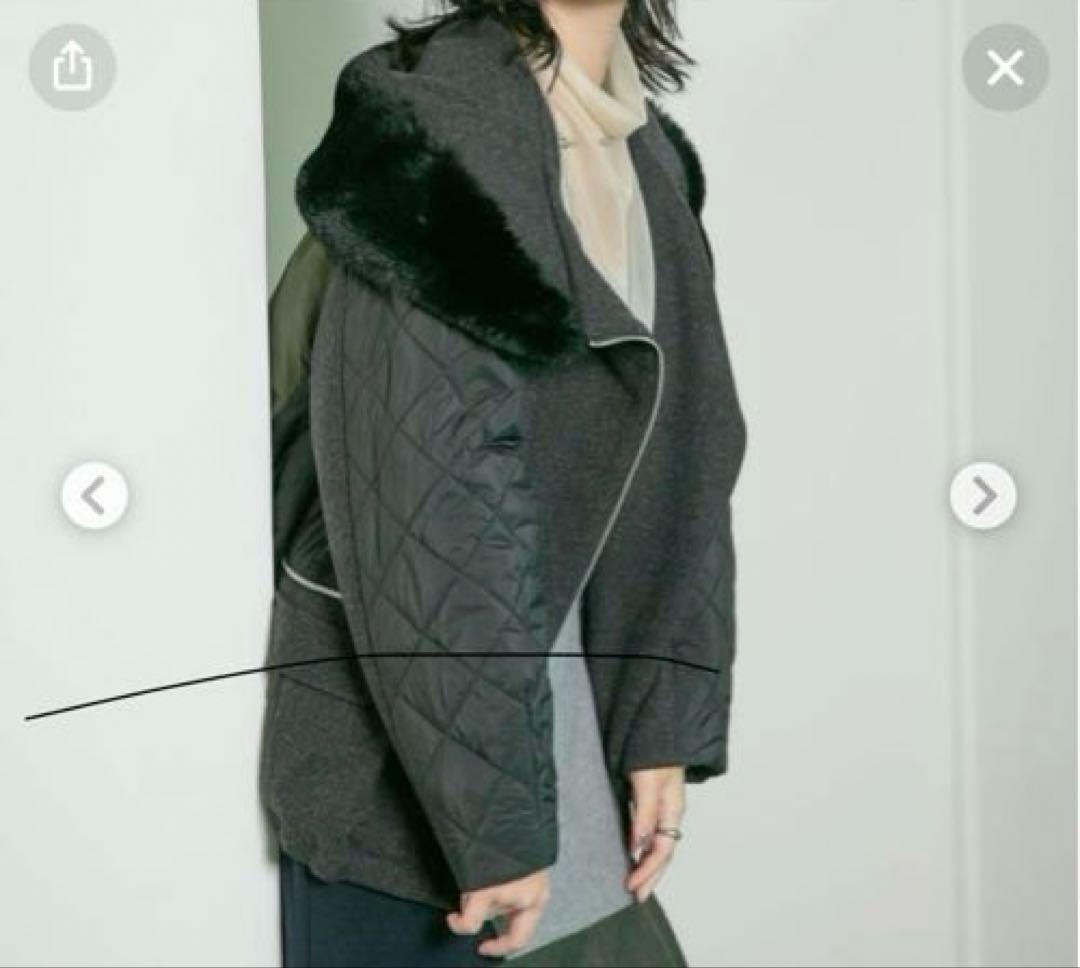 Eimee Law メルトン&キルトファーフーディブルゾン 美品