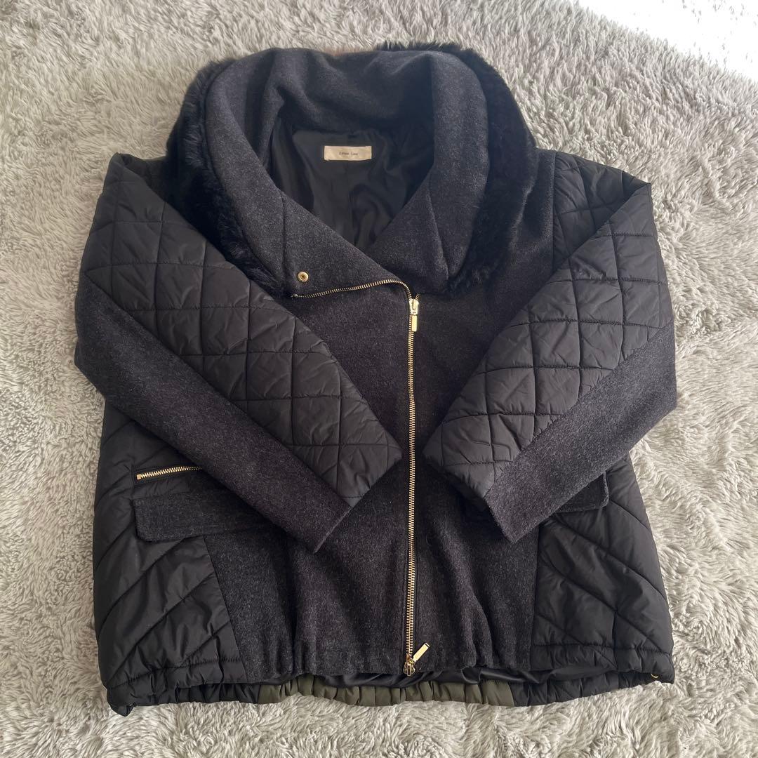 Eimee Law メルトン&キルトファーフーディブルゾン 美品