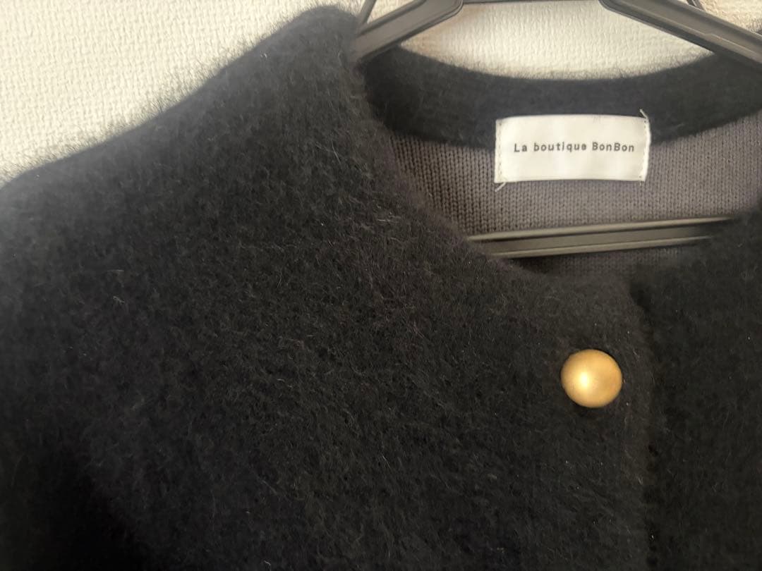 美品♡ラブティックボンボン♡ハイクオリティヘアリーウールニットジャケット
