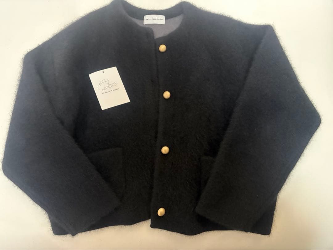 美品♡ラブティックボンボン♡ハイクオリティヘアリーウールニットジャケット