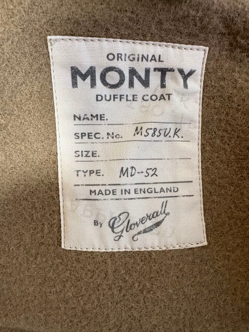 グローバーオール　MONTY ダッフルコート　キャメル　XS