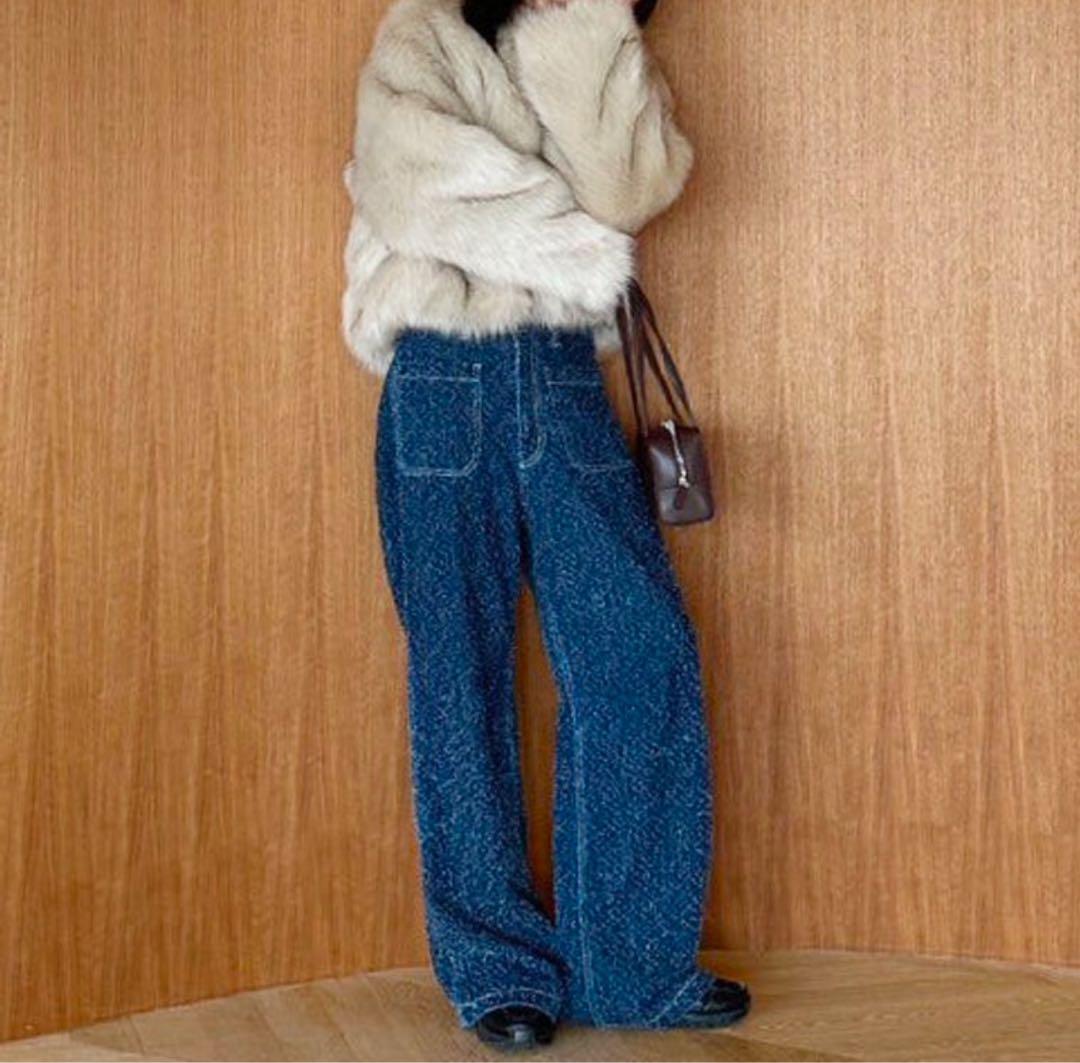 Searoomlynn mix colorボリュームファーコート