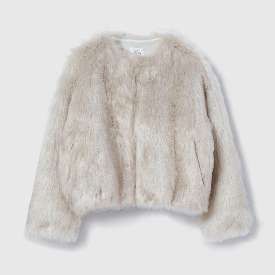 Searoomlynn mix colorボリュームファーコート