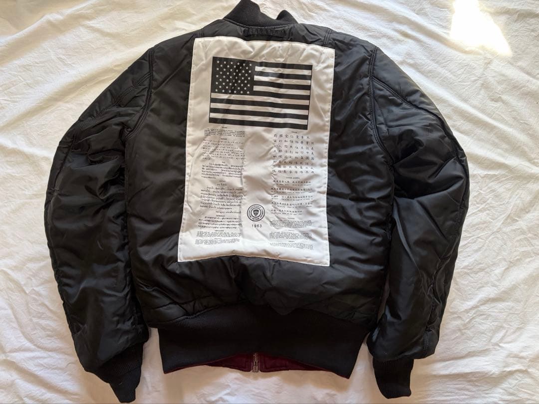 ALPHA MA-1 リバーシブル ボルドー ブラック 星条旗 S