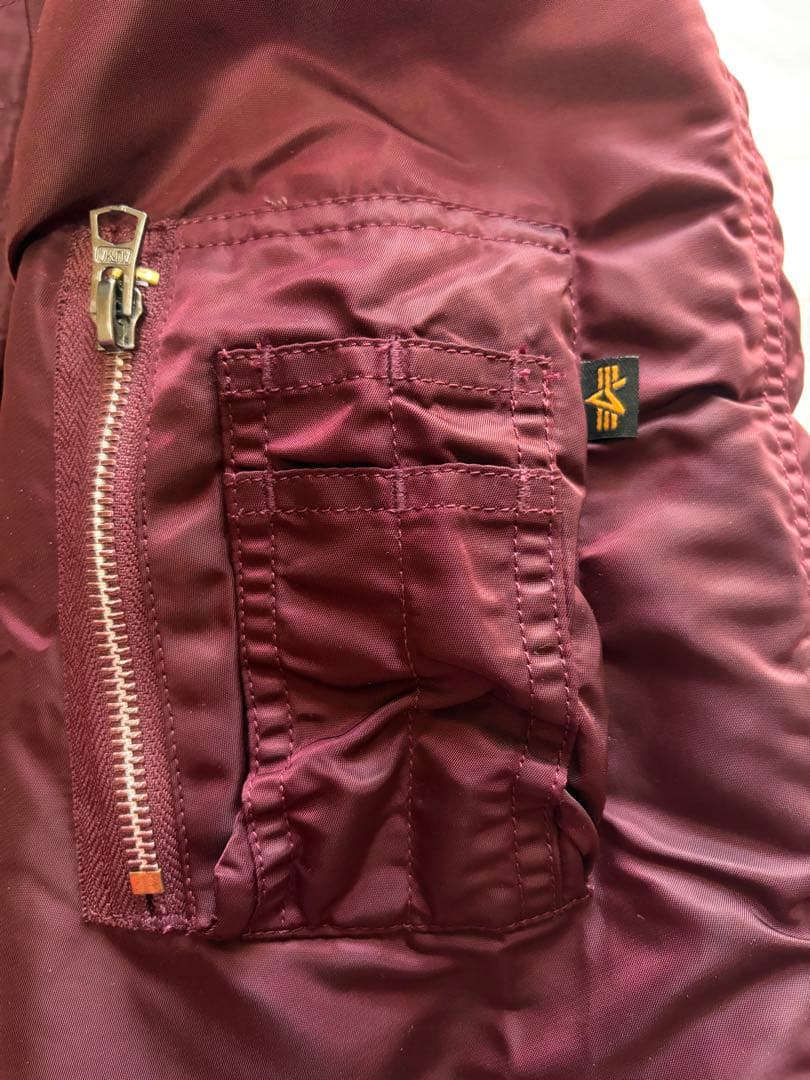 ALPHA MA-1 リバーシブル ボルドー ブラック 星条旗 S