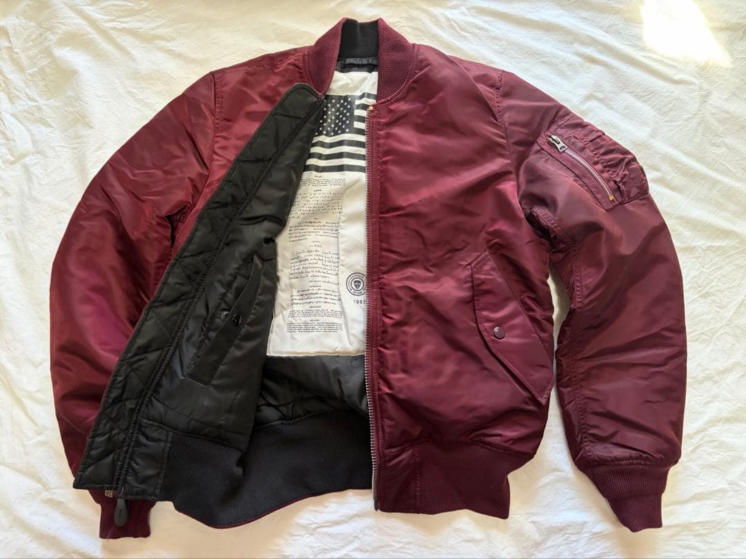ALPHA MA-1 リバーシブル ボルドー ブラック 星条旗 S
