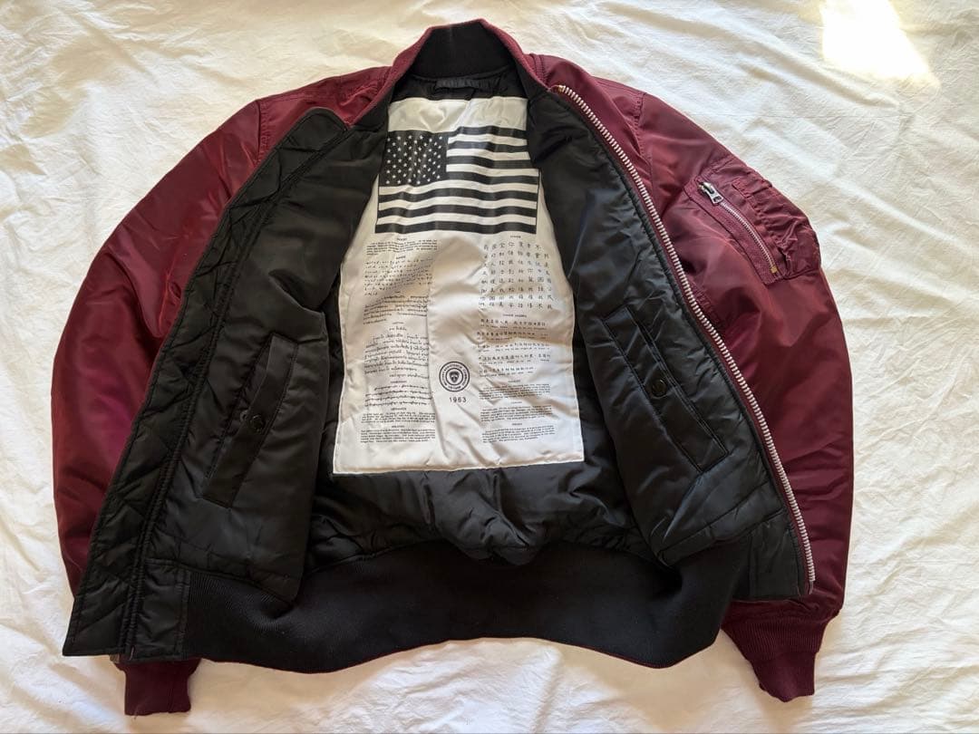 ALPHA MA-1 リバーシブル ボルドー ブラック 星条旗 S