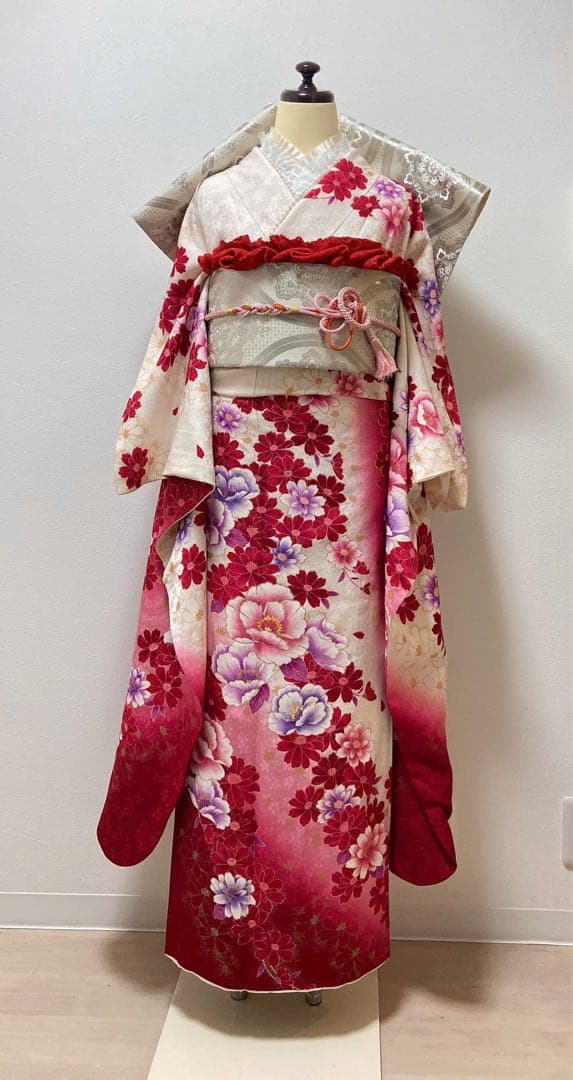 美品　花柄　振袖6点セット　振袖セット　成人式　12