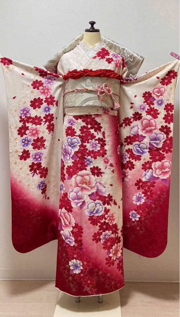 美品　花柄　振袖6点セット　振袖セット　成人式　12