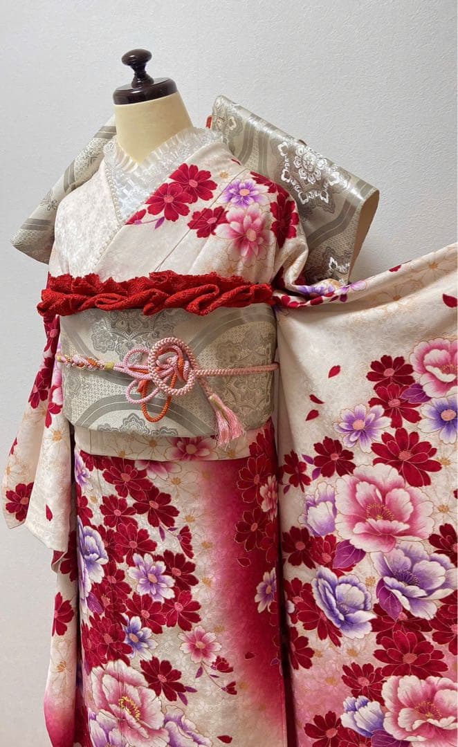 美品　花柄　振袖6点セット　振袖セット　成人式　12
