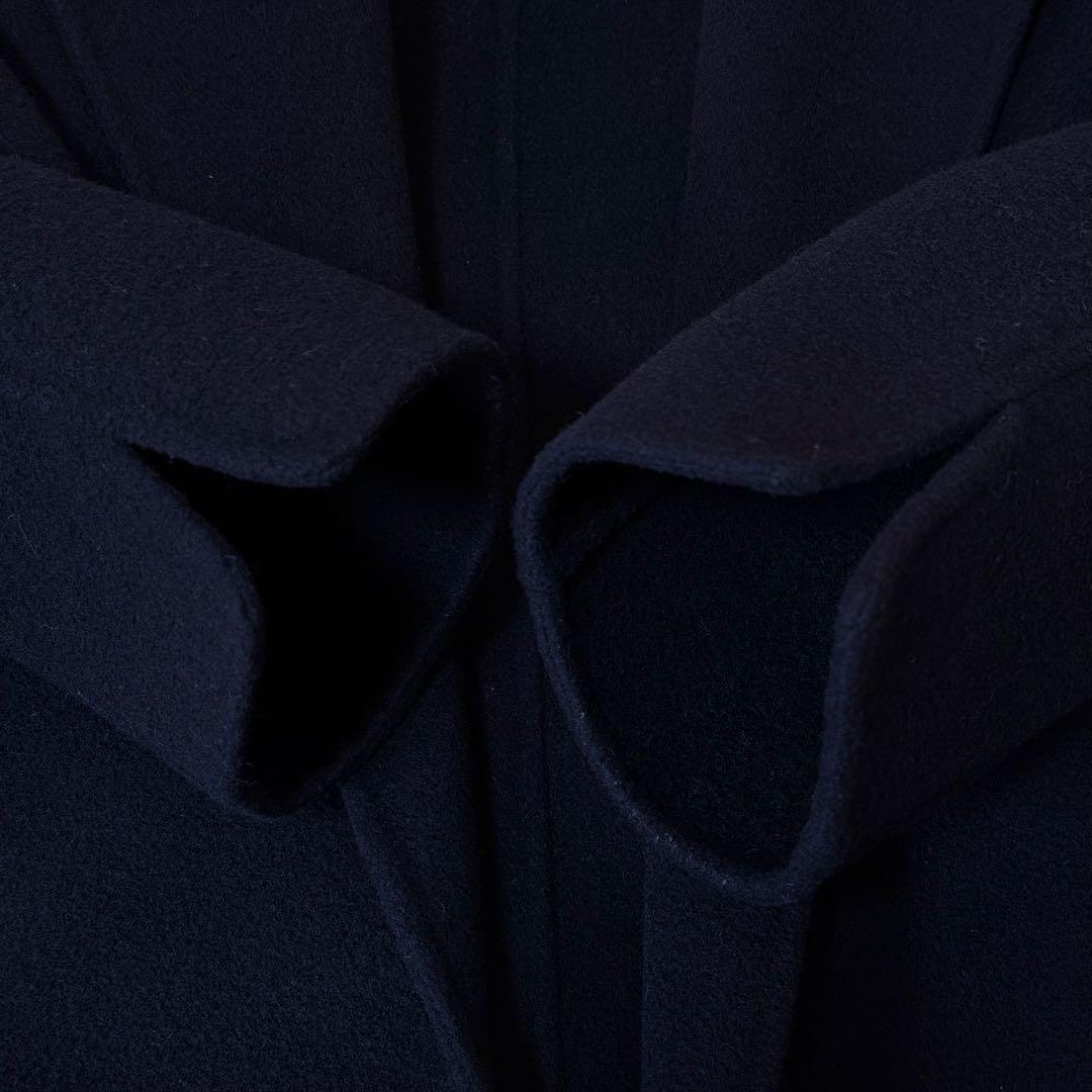 ☆極美品☆ANAYI アナイ　シャルムリバーフーデットコート　ネイビー　38M