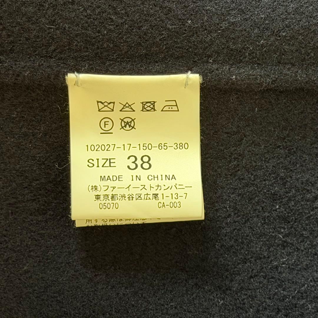 ☆極美品☆ANAYI アナイ　シャルムリバーフーデットコート　ネイビー　38M