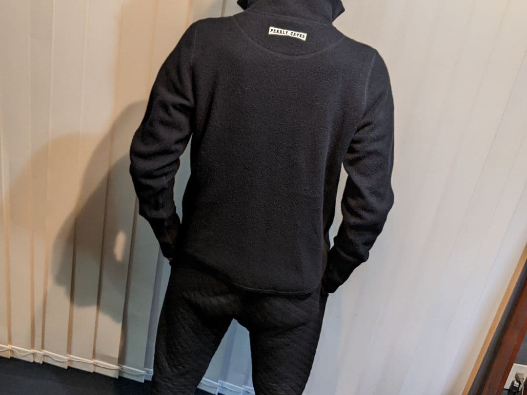 パーリーゲイツ　ニット　フルジップ　ジャケット　ウール　ゴルフ　ブルゾン　黒