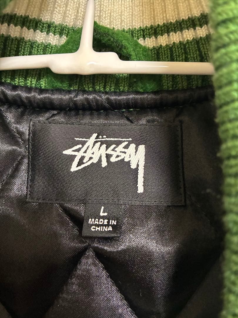 Stussy グリーン スタジャン　ジャケット