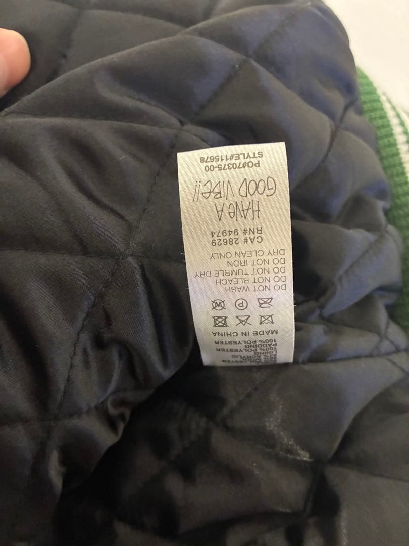 Stussy グリーン スタジャン　ジャケット