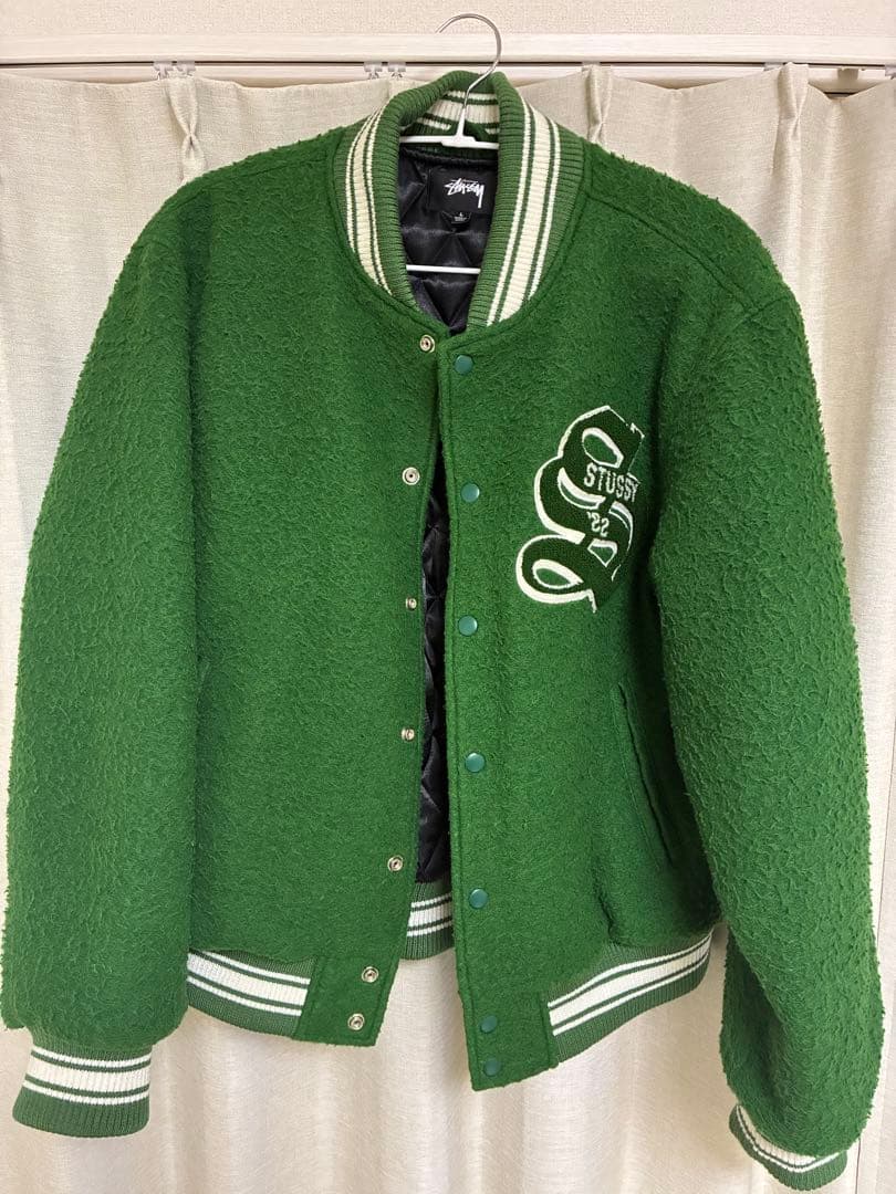 Stussy グリーン スタジャン　ジャケット