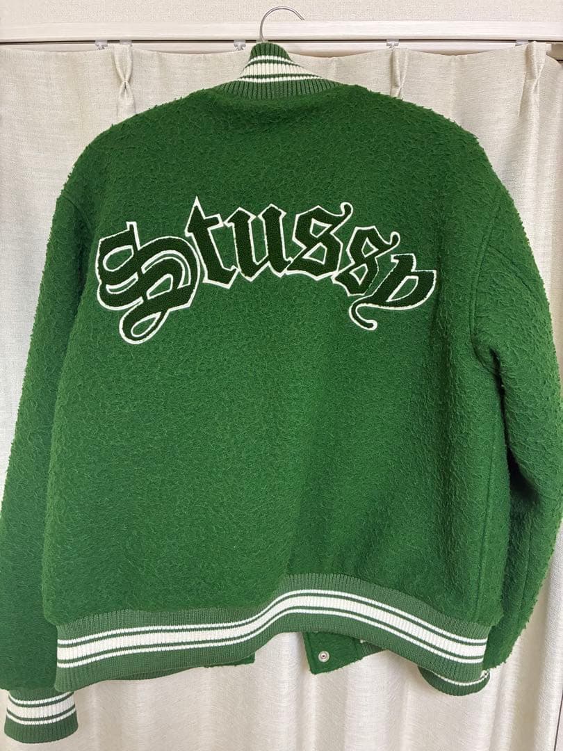 Stussy グリーン スタジャン　ジャケット