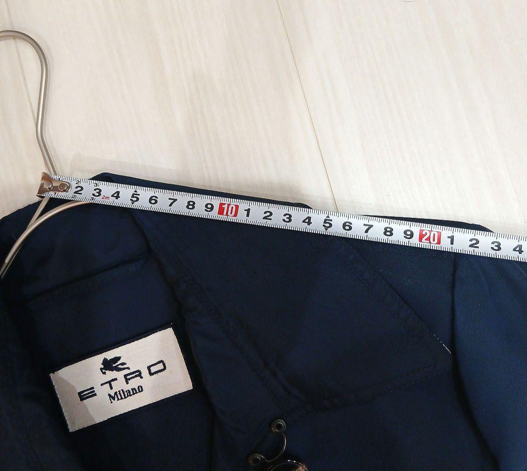 【希少デザイン】エトロ　チェスターコート　ネイビー