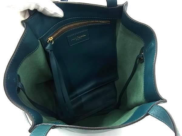 美品 J&M DAVIDSON レザー トートバッグ ショルダー グリーン系
