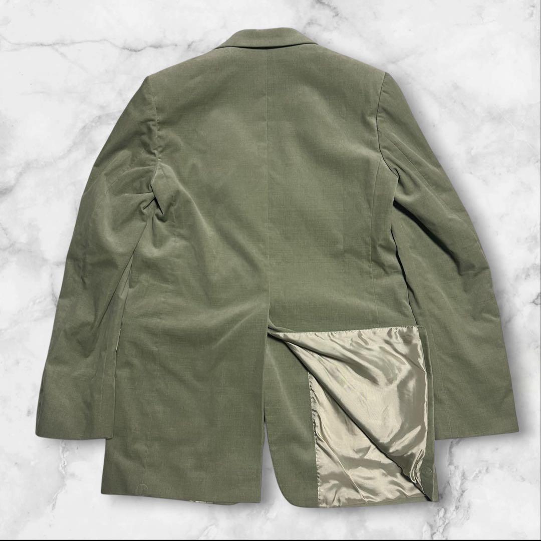 （美品）ドリスヴァンノッテン ドレープ ベロア ジャケット グリーン　表記38