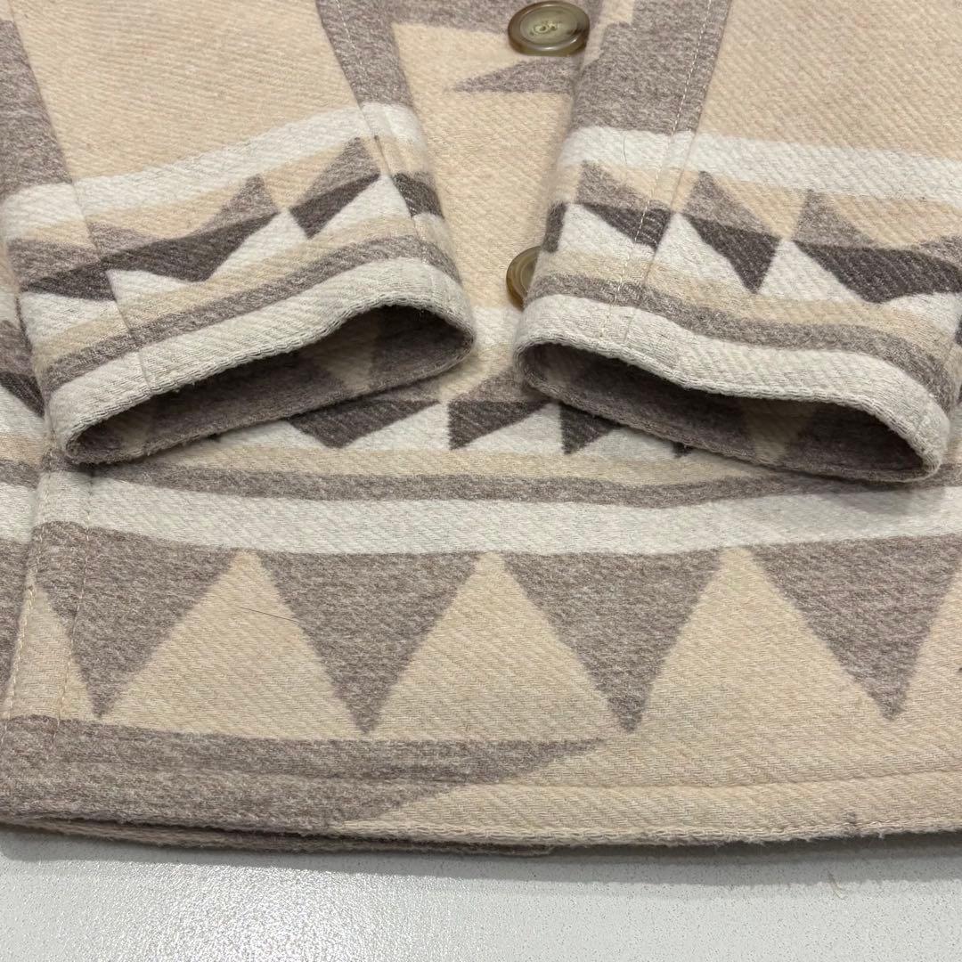 美品 ラルフローレン ジオメトリック ネイティブ柄 ウール Pコート XS