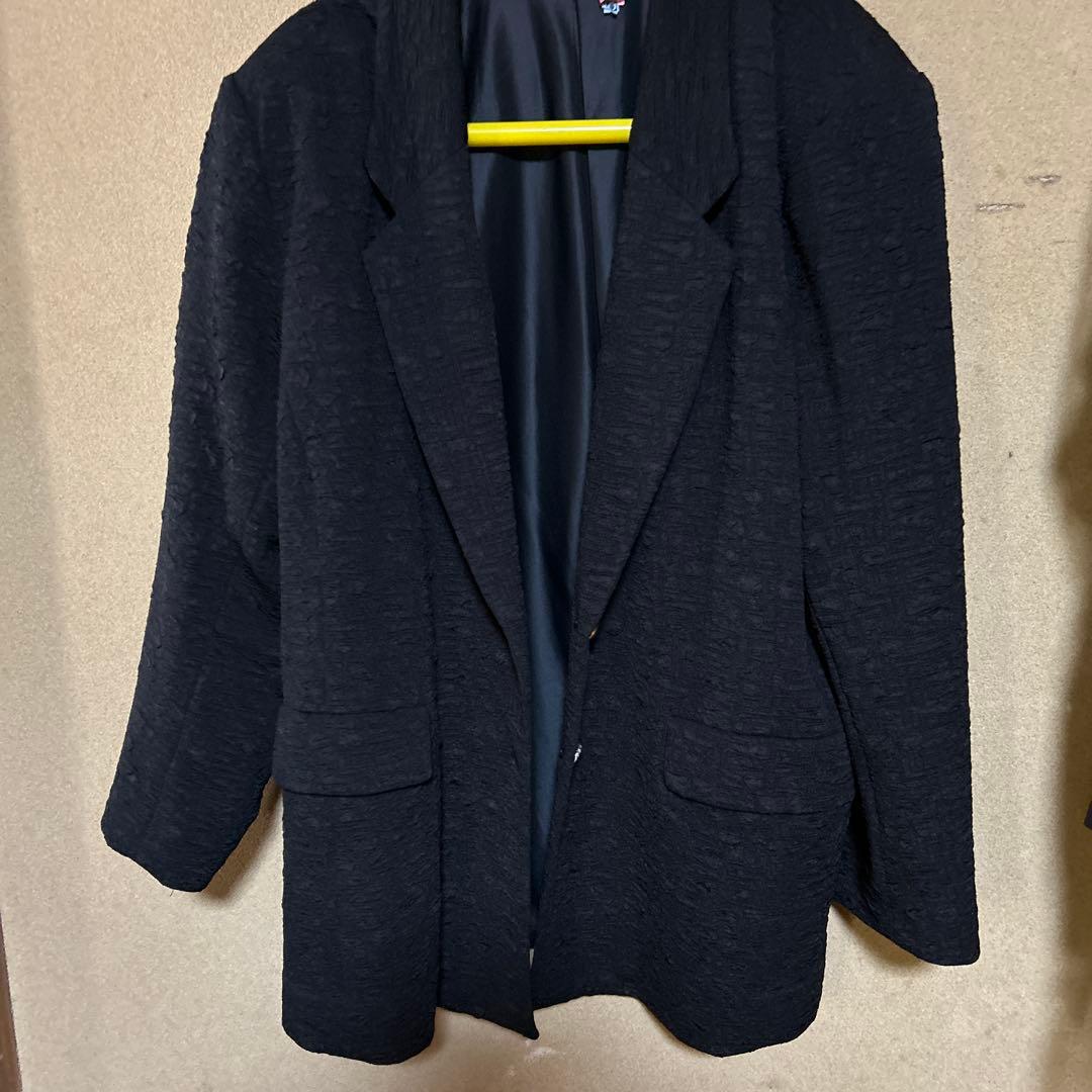 黒 テーラードジャケット ロゴボタン付き他長靴志野焼手袋2種近沢レース まとめて