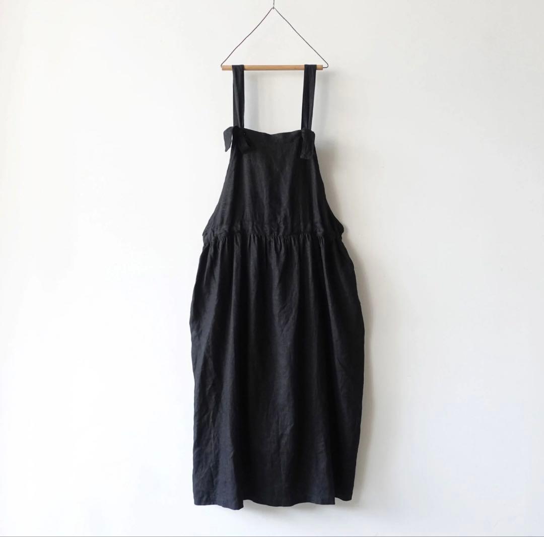 ichi リネン エプロンドレス