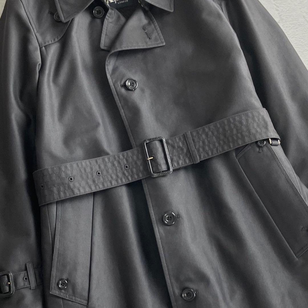 【未使用級】アクアスキュータム ロンドン トレンチコート ブラック 日本製 36