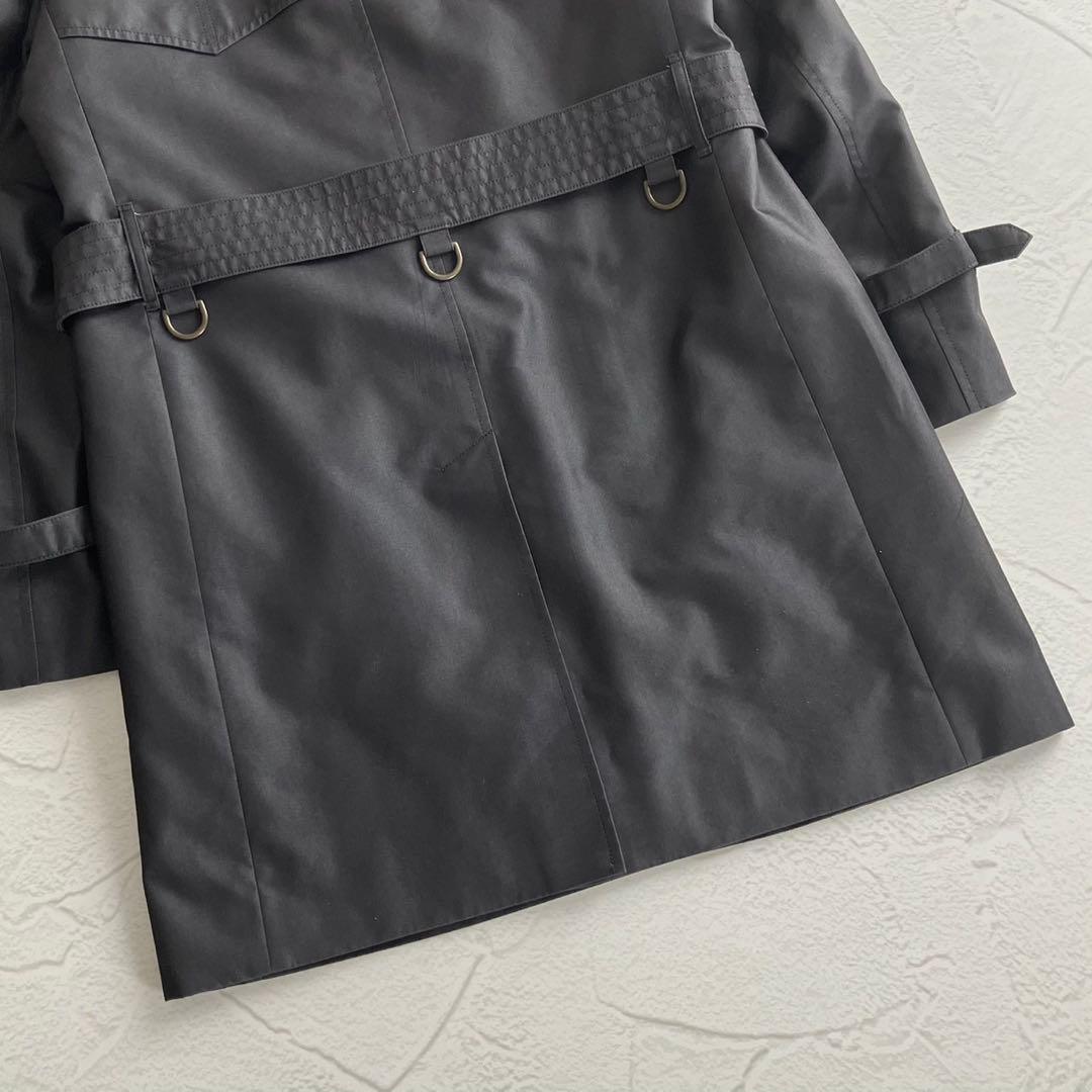 【未使用級】アクアスキュータム ロンドン トレンチコート ブラック 日本製 36